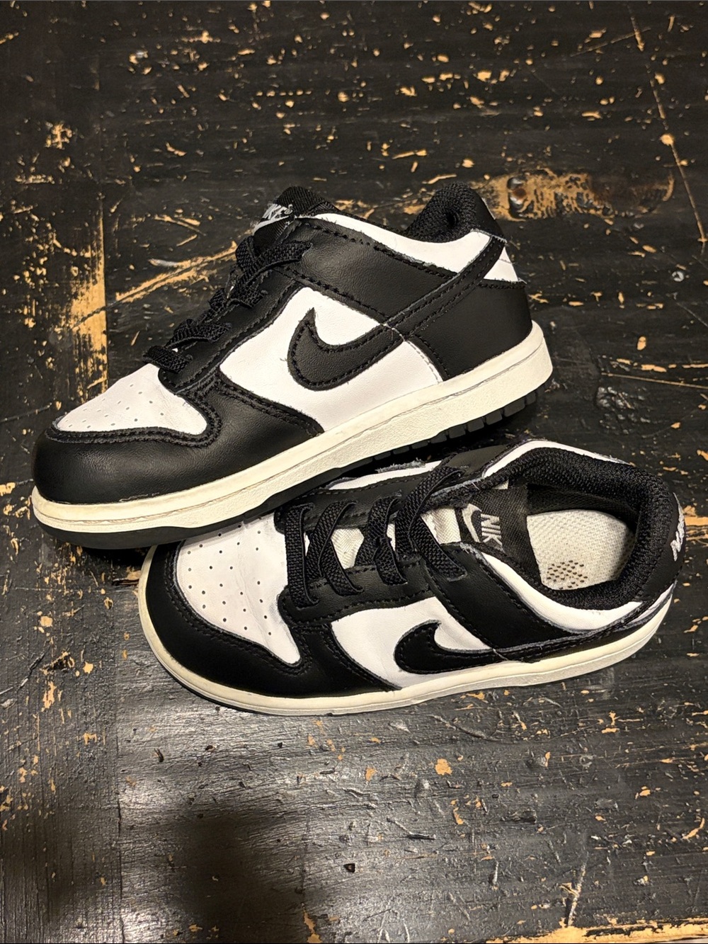 Nike Kids Black and White Low-Top Sneakers